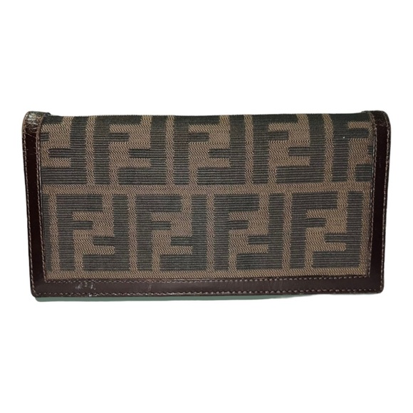 FENDI Bi-fold Zucca Continental Wallet in Tobacco. - Picture 2 of 16